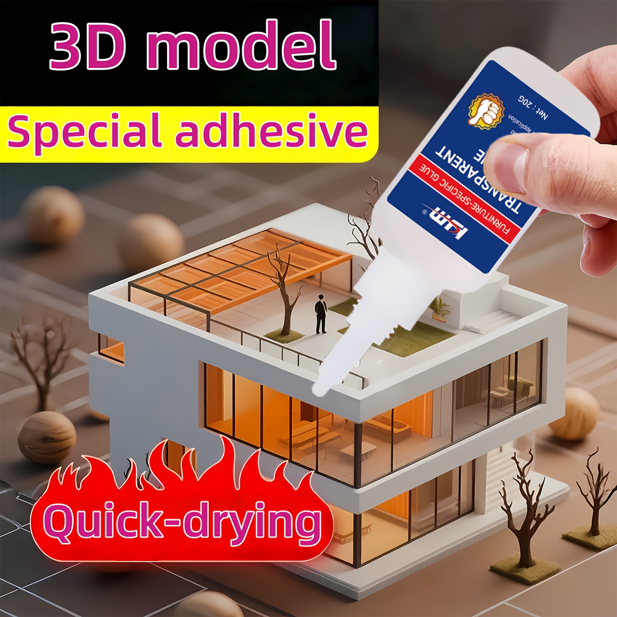 3D Printing Glue Stick - 빠른 건조 투명 특수 접착제 20G