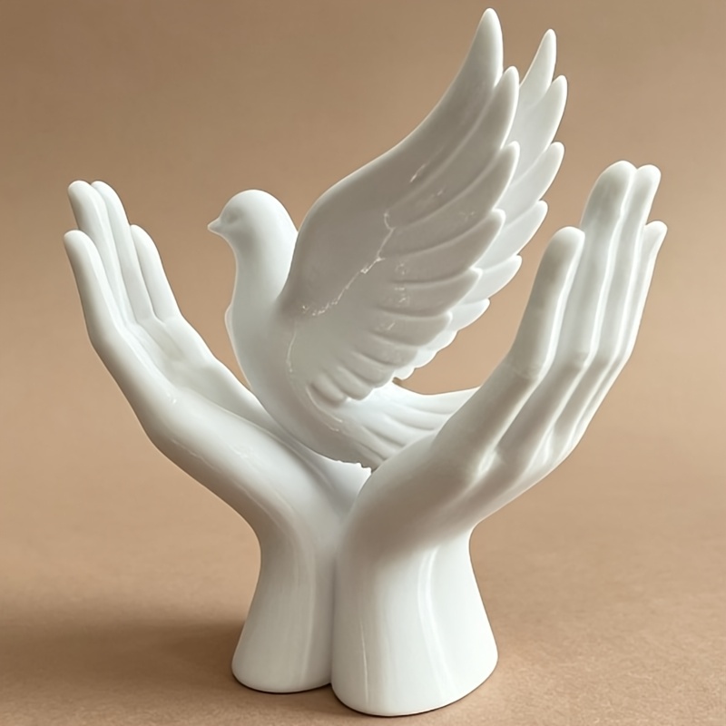 3D Printing Mockup - 비둘기 디자인의 1피스 평화의 손 조각상,