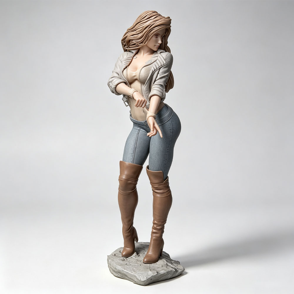 3D Printing Mockup - 1/24 현실적인 패셔너블한 여성 캐릭터, 미니어처