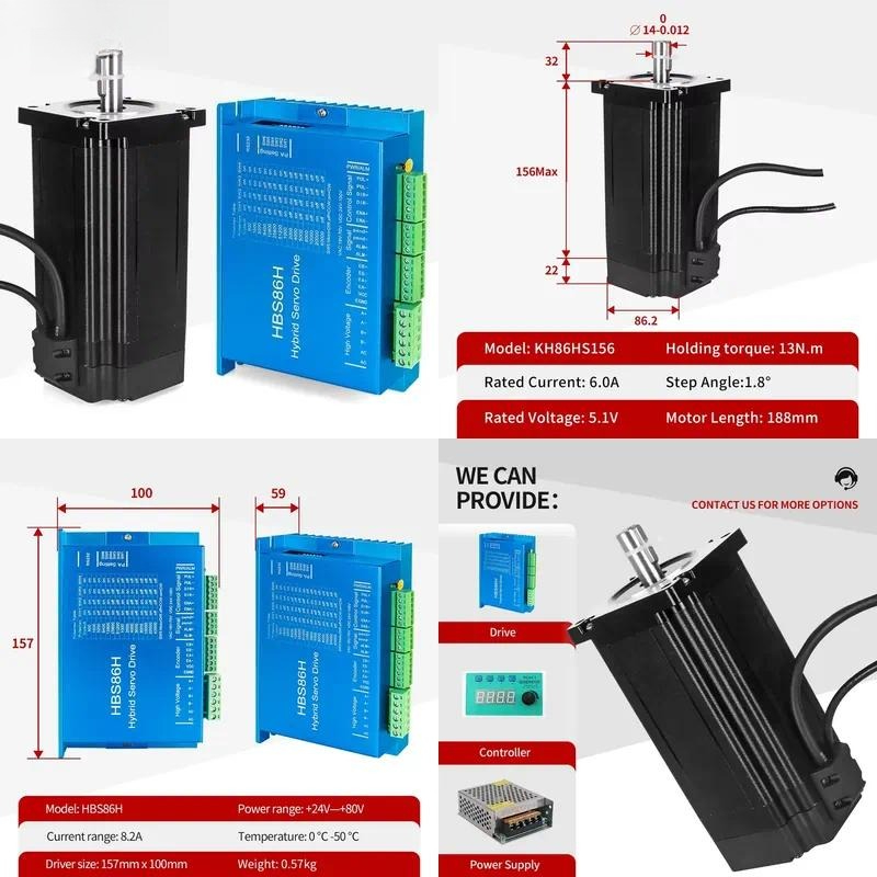 Stepper Motor - 카이홍 86x86x156+22mm 12Nm 하이브리드 네마 34