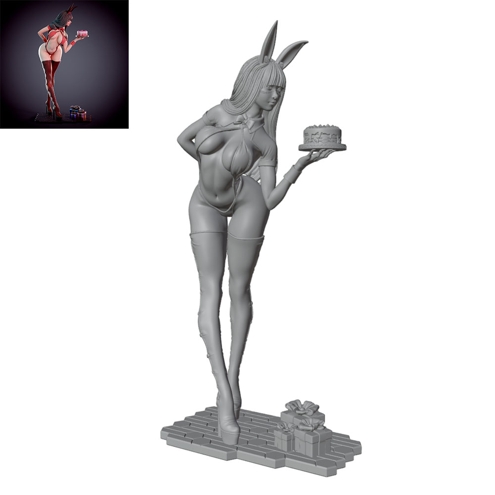 3D Printing Mockup - 1/24/12/6 휴일 파티 테마 버니걸 캐릭터,