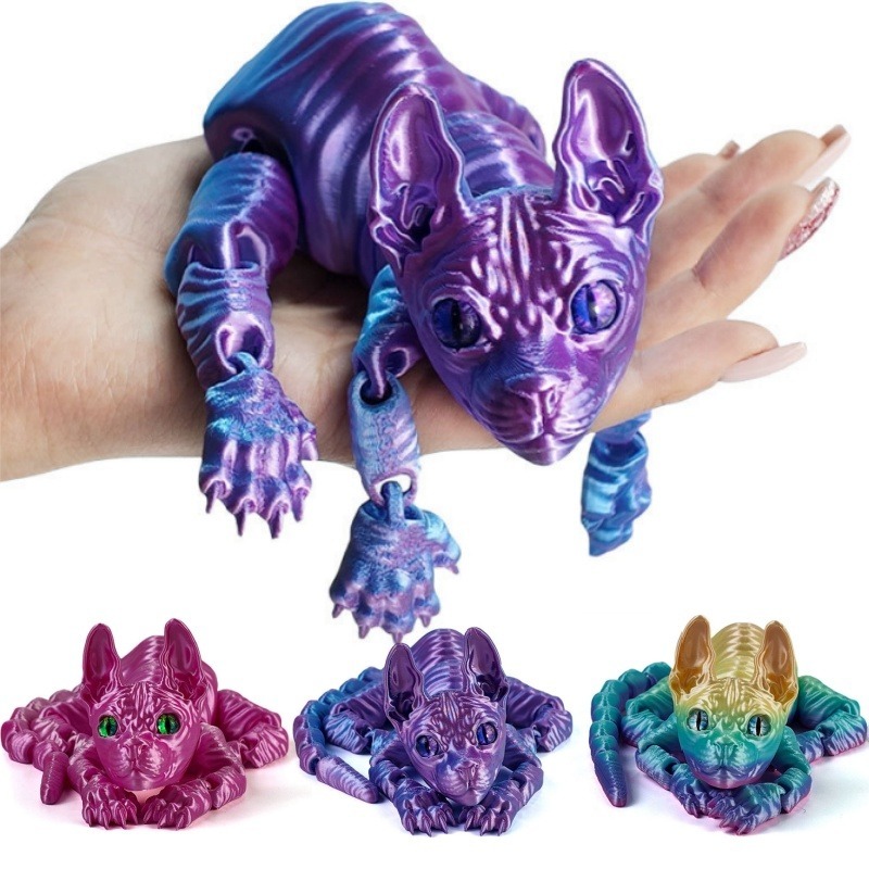 3D Printing Xmas - 3D 프린팅된 스핑크스 고양이 동물 장난감,