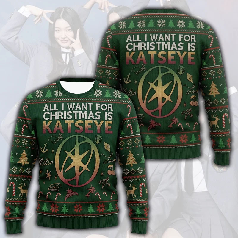 3D Printing Xmas - 2026 KATSEYE Kpop 어글리 크리스마스 스웨터