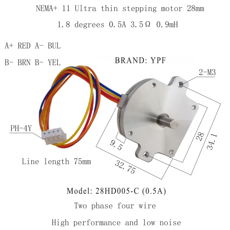 YPF 중국 공장 가격 네마 11 초박형 마이크로 팬케 - Stepper Motor 리뷰 및 가격