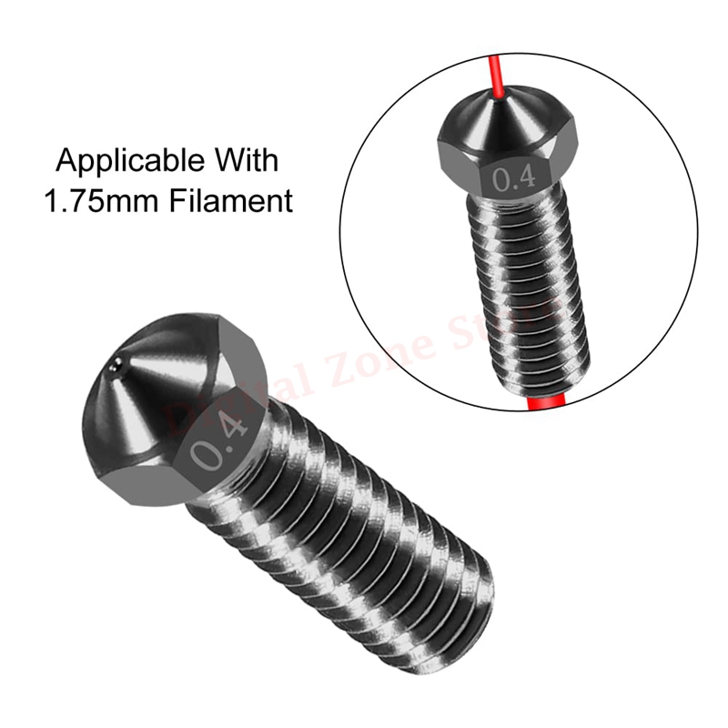 V6 경화 강철 화산 깍지 M6 스레드, 1.75mm  - 3D Printing Xyz 리뷰 및 가격