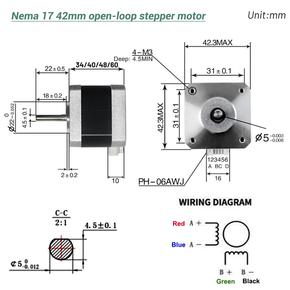 Nema17 스테퍼 모터 42 모터 4-리드 0.28N - Stepper Motor 리뷰 및 가격